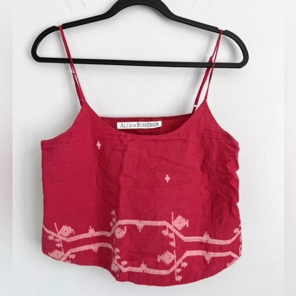 Alix of Bohemia Size S • Red Sleeveless Tank Top Shirt.